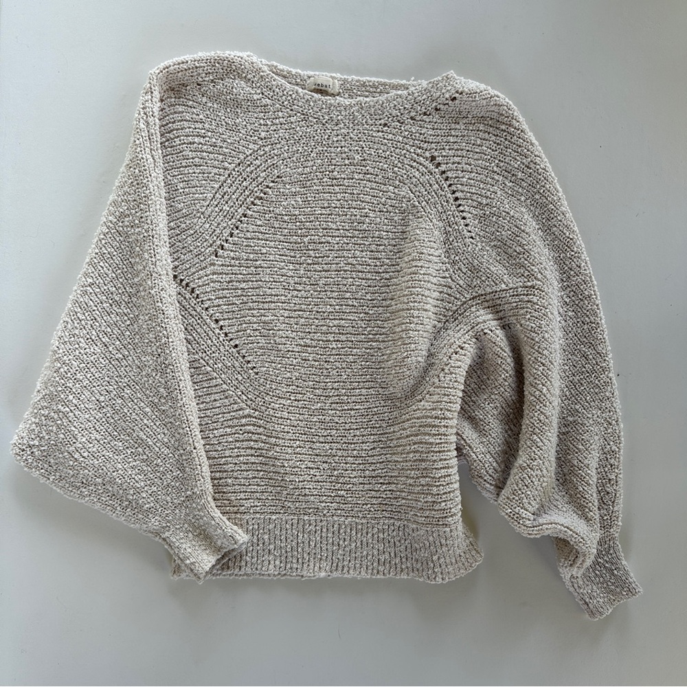 Cream Dolman batwing knit sweater